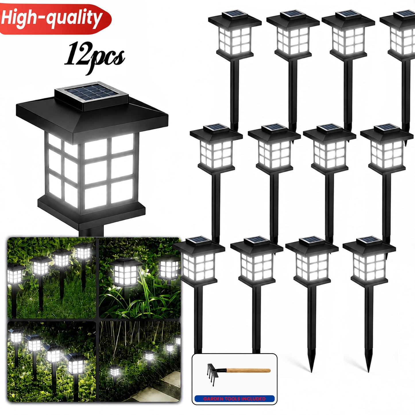 24pcs Solar Outdoor Lights, IP54 Wateproof Street Lights, LED Landscape Garden Lights, Ideal for Paths, Driveways, Patios, Perfect for Thanksgiving, Christmas, And Father's Day Gifts Available In 12/6pcs Random Colors Only
