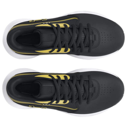 Big Kids' Under Armo Lockdown 7 Basketball Shoes "Black Metallic Gold"