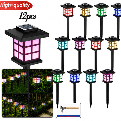 24pcs Solar Outdoor Lights, IP54 Wateproof Street Lights, LED Landscape Garden Lights, Ideal for Paths, Driveways, Patios, Perfect for Thanksgiving, Christmas, And Father's Day Gifts Available In 12/6pcs Random Colors Only