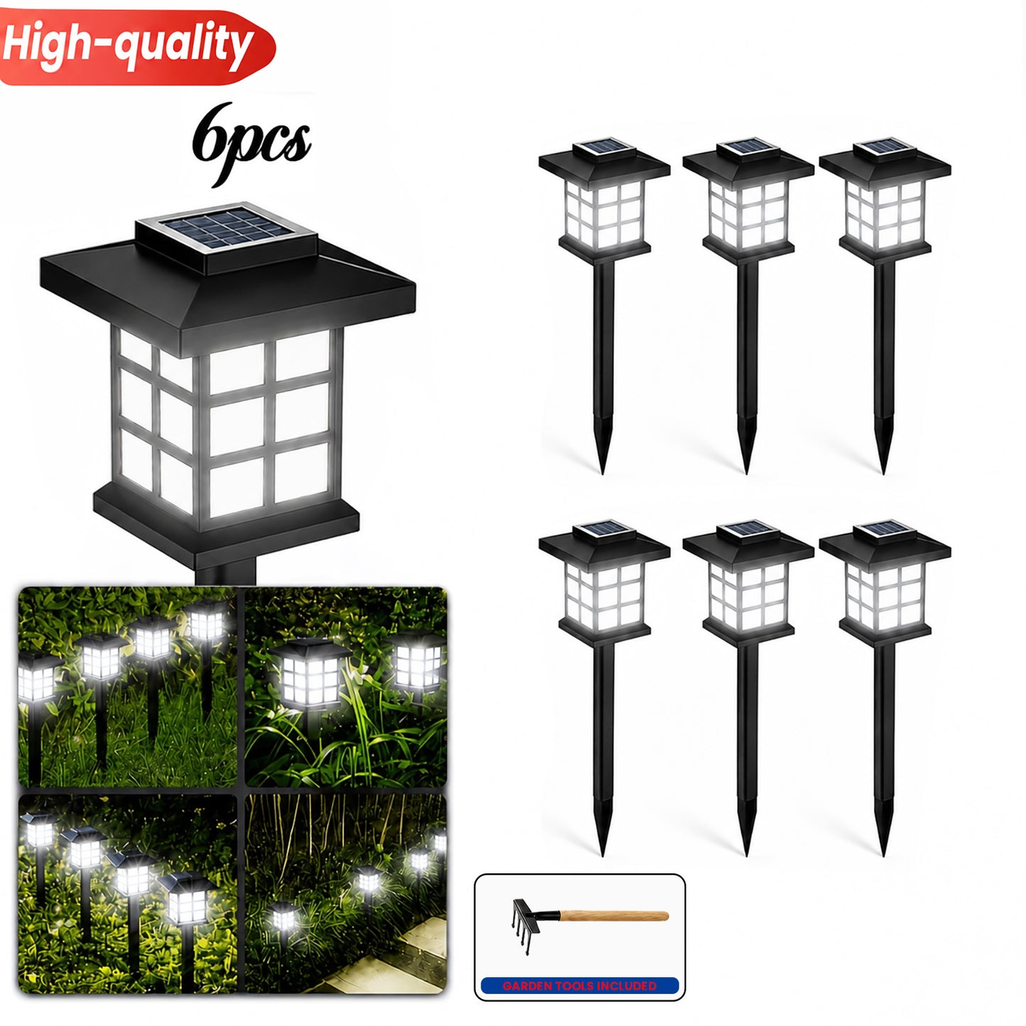 24pcs Solar Outdoor Lights, IP54 Wateproof Street Lights, LED Landscape Garden Lights, Ideal for Paths, Driveways, Patios, Perfect for Thanksgiving, Christmas, And Father's Day Gifts Available In 12/6pcs Random Colors Only