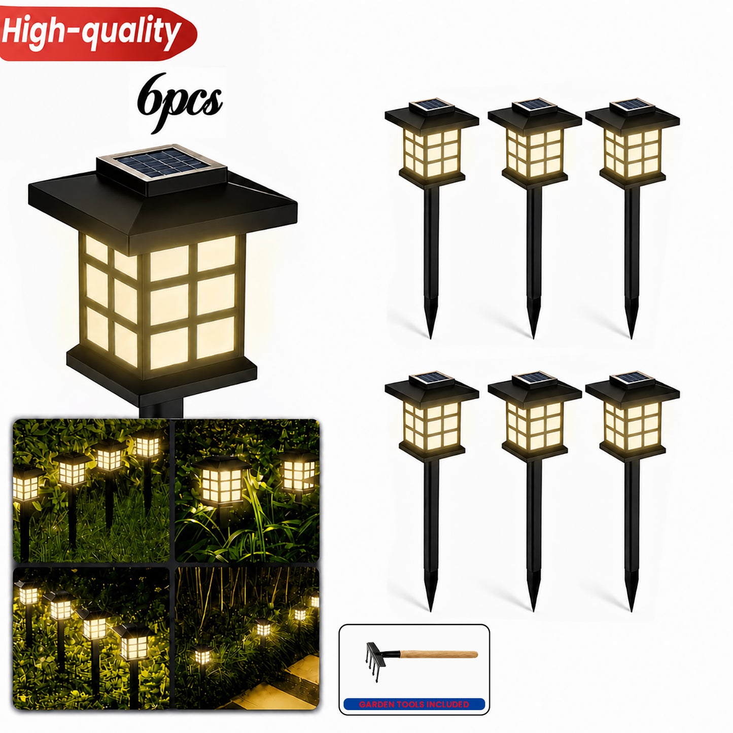 24pcs Solar Outdoor Lights, IP54 Wateproof Street Lights, LED Landscape Garden Lights, Ideal for Paths, Driveways, Patios, Perfect for Thanksgiving, Christmas, And Father's Day Gifts Available In 12/6pcs Random Colors Only