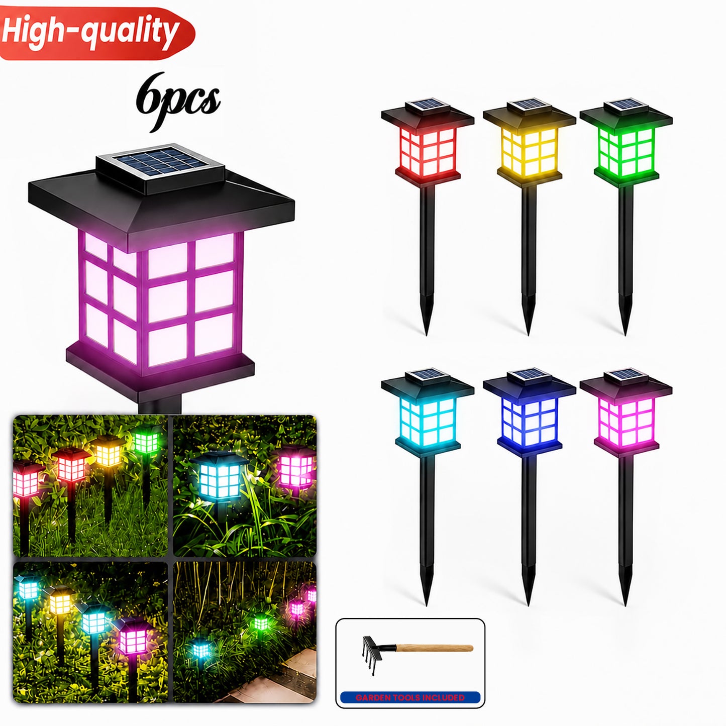 24pcs Solar Outdoor Lights, IP54 Wateproof Street Lights, LED Landscape Garden Lights, Ideal for Paths, Driveways, Patios, Perfect for Thanksgiving, Christmas, And Father's Day Gifts Available In 12/6pcs Random Colors Only