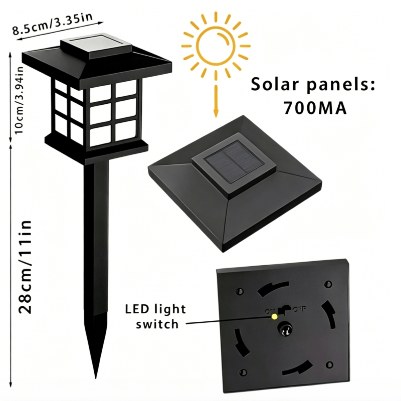 24pcs Solar Outdoor Lights, IP54 Wateproof Street Lights, LED Landscape Garden Lights, Ideal for Paths, Driveways, Patios, Perfect for Thanksgiving, Christmas, And Father's Day Gifts Available In 12/6pcs Random Colors Only