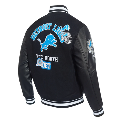 Men's Pro Standard Detroit Lions Area Code Rib Wool Varsity Jacket