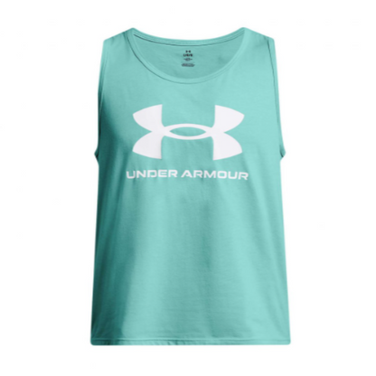 Men's Under Armour Sportstyle Logo Tank "Teal Green/White"