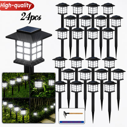 24pcs Solar Outdoor Lights, IP54 Wateproof Street Lights, LED Landscape Garden Lights, Ideal for Paths, Driveways, Patios, Perfect for Thanksgiving, Christmas, And Father's Day Gifts Available In 12/6pcs Random Colors Only