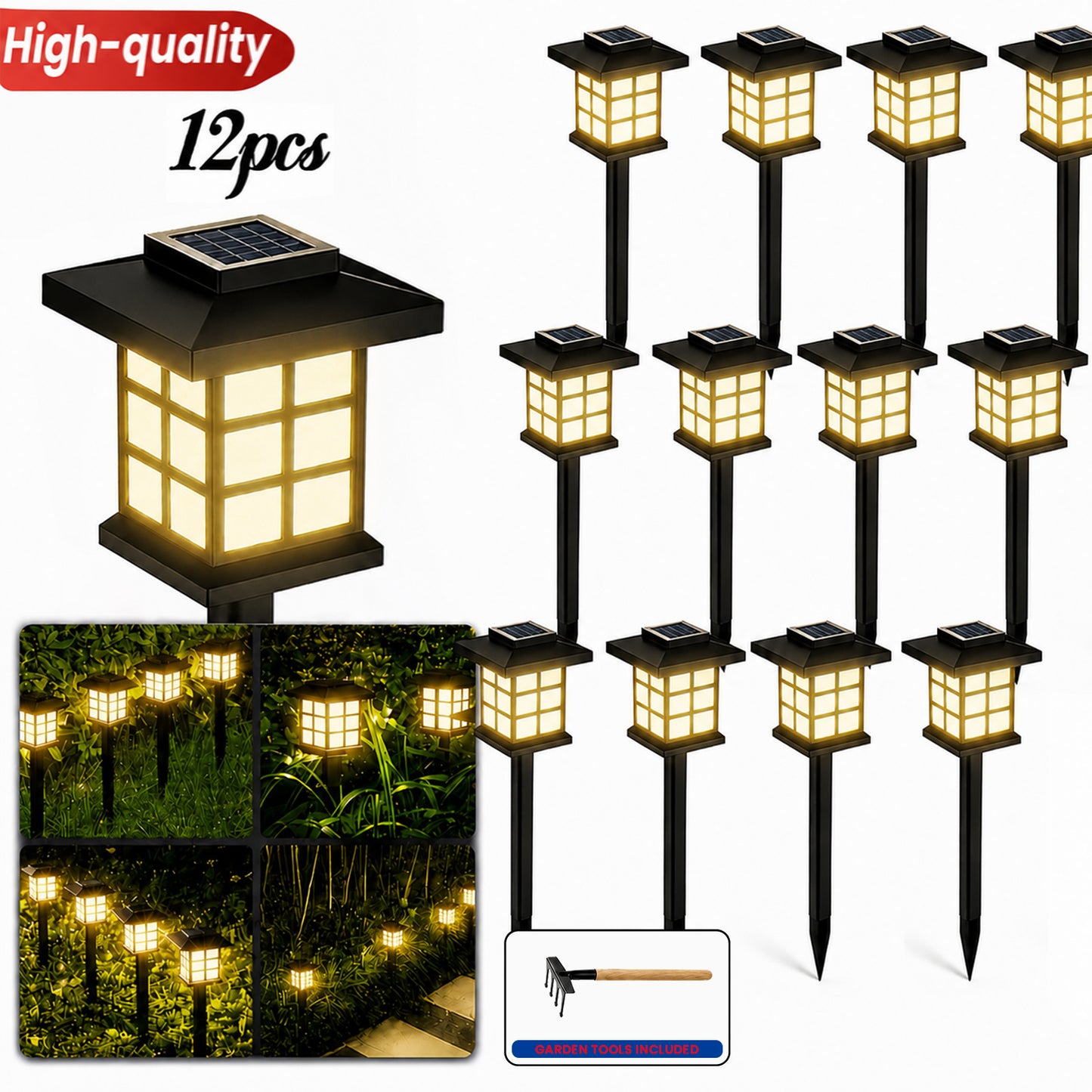24pcs Solar Outdoor Lights, IP54 Wateproof Street Lights, LED Landscape Garden Lights, Ideal for Paths, Driveways, Patios, Perfect for Thanksgiving, Christmas, And Father's Day Gifts Available In 12/6pcs Random Colors Only
