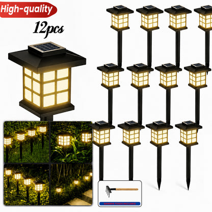 24pcs Solar Outdoor Lights, IP54 Wateproof Street Lights, LED Landscape Garden Lights, Ideal for Paths, Driveways, Patios, Perfect for Thanksgiving, Christmas, And Father's Day Gifts Available In 12/6pcs Random Colors Only